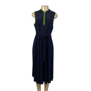 Tommy Hilfiger Women Navy & Green Sleeveless Fit & Flare Midi Dress Sz 10 - New